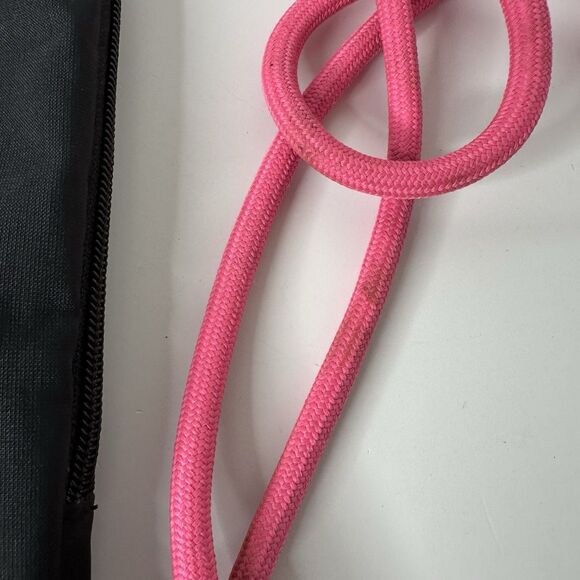 Nike Swoosh Cinch Pack Drawstring Bag Zipper Pocket Hot Pink Orange Sports Gym - Picture 4 of 13
